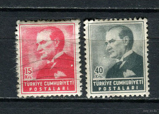 Турция - 1955 - Кемаль Ататюрк - 2 марки. Гашеные  и MH.  (LOT EJ8)-T10P2