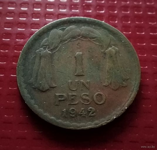 Чили 1 песо 1942 г. #30821