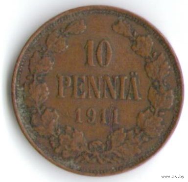 10 пенни 1911 год _состояние VF/XF
