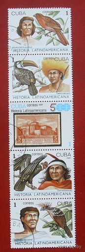Куба. История Латинской Америки. ( 5 марок). 1987 года. 10-16.