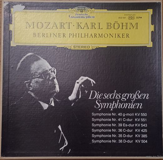 Mozart - Karl Bohm / Berliner Philharmoniker – Die Sechs Grossen Symphonien 32/35/36/39/40/41 (3LP)