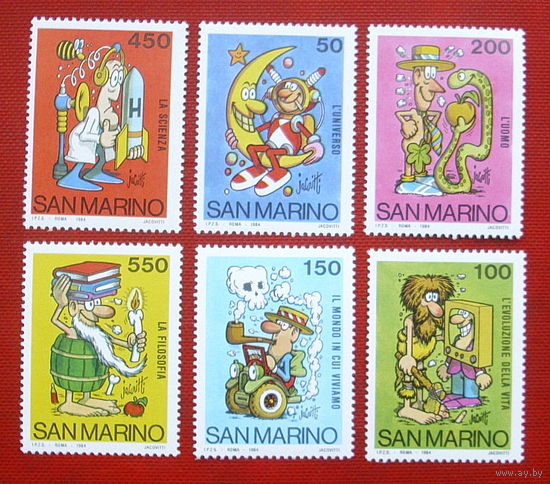 Сан-Марино. Карикатуры. ( 6 марок ) 1984 года. 2-2.