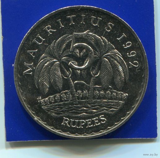 Маврикий 5 рупий 1992 UNC