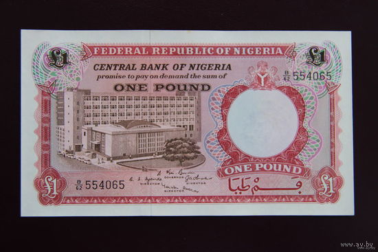 Нигерия 1 фунт 1967 UNC