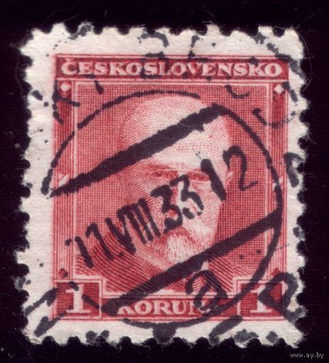 1 марка 1930 год Чехословакия Масарик 297