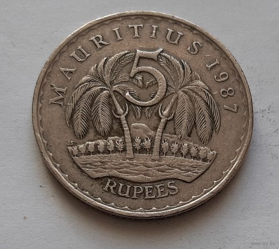 5 рупий 1987 г. Маврикий