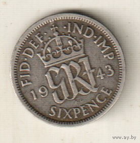 Великобритания 6 пенс 1943