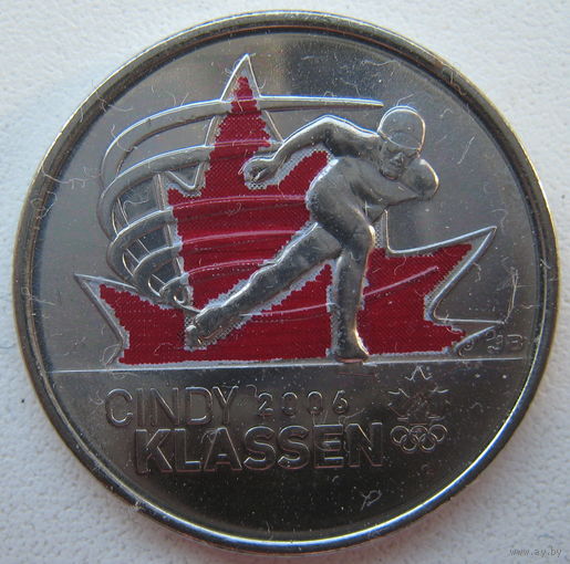 Канада 25 центов 2009 г. Синди Классен - шестикратный призёр Олимпийских игр. Цветное покрытие