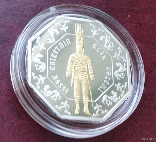 Серебро с золотым покрытием !Казахстан 500 тенге, 2011 Достояние Республики - Иссыкский вождь