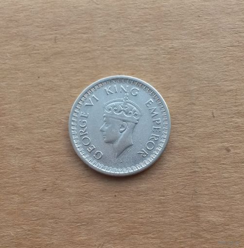 Британская Индия, полрупии 1942 г., серебро 0.500, Георг VI (1936-1952)