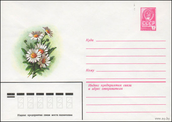 Художественный маркированный конверт СССР N 14068 (17.01.1980) [Нивяник обыкновенный]