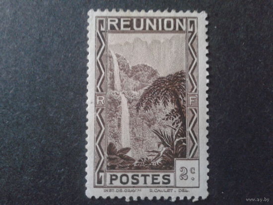Реюньон, колония Франции 1933 водопад