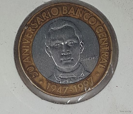 Доминикана 5 песо 1997 50 лет Центробанку