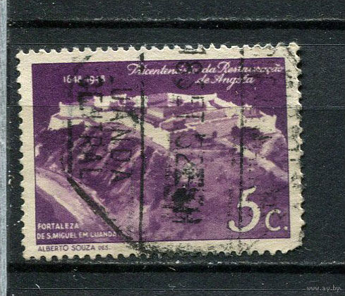 Португальские колонии - Ангола - 1948 - Крепость Сан-Мигель 5С - [Mi.305] - 1 марка. Гашеная.  (Лот 69CM)
