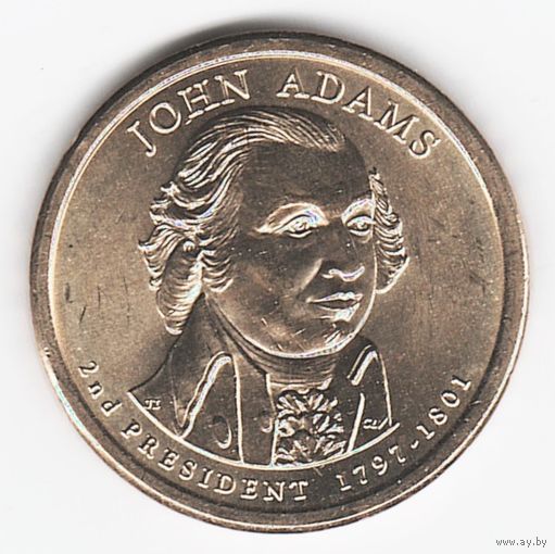 1 доллар США 2007 год 2-й Президент Джон Адамс двор Р _состояние aUNC