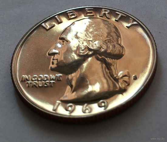 25 центов квотер 1969 S