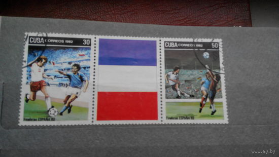Футбол, спорт, марки, Куба, чемпионат мира, 1982, флаги