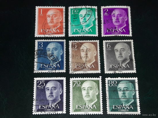Испания 1955 - 1956 Стандарт. Генерал Франко. 9 марок одним лотом