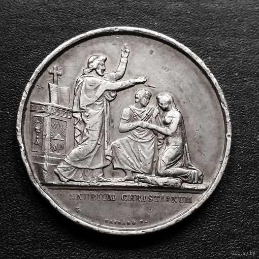 Франция. 1882 год. Свадебная медаль. Серебро.