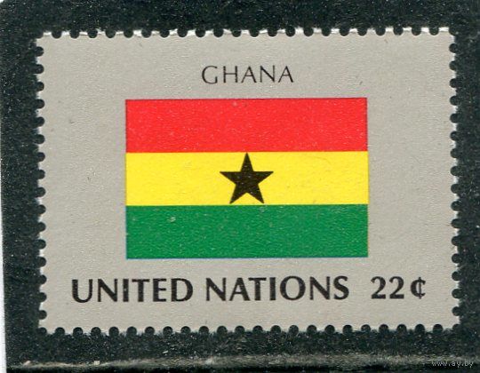 США. ООН Нью Йорк. Флаг Ганы