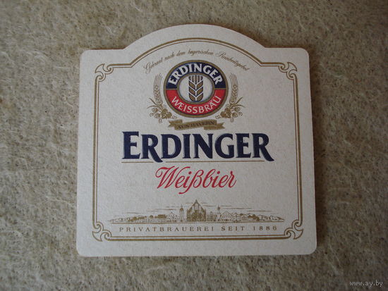 Подставка под пиво (бирдекель) "ERDINGER" (Германия).(2).