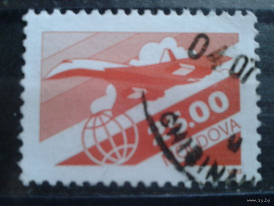 Молдова 1993 Авиапочта Ту-144 25,0 р Михель-2,0 евро гаш
