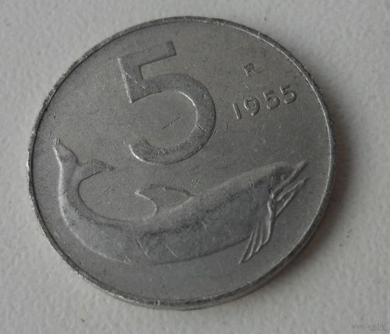 5 лир Италия 1955 г.в.