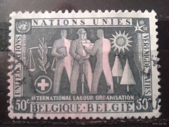 Бельгия 1958 Выставка в Брюсселе, ООН - ILO. Михель-2,2 евро гаш