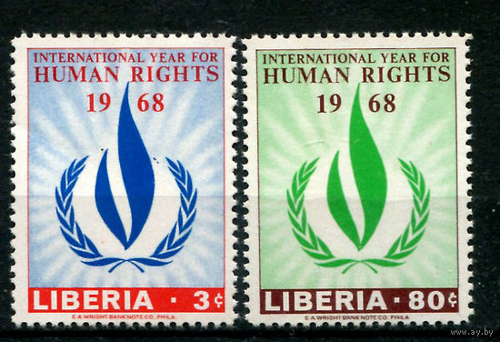 Либерия - 1968г. - Международный год прав человека - полная серия, MNH [Mi 699-700] - 2 марки
