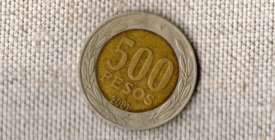 Чили 500 песо 2001 /биметалл// (ON)