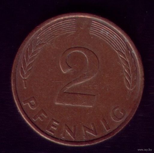 2 пфеннига 1992 год J Германия