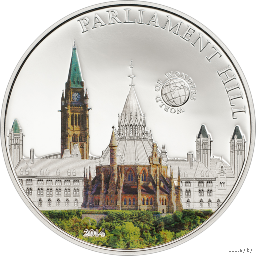 Палау 5 долларов 2014г. "Мир Чудес: Парламентский холм". Монета в капсуле; сертификат. СЕРЕБРО 20гр.