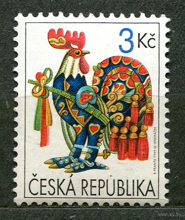 Пасха. Петушок. Чехия. 1999. Полная серия 1 марка. Чистая
