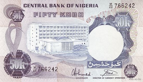Нигерия 50 кобо образца 1973-1978 года UNC p14g