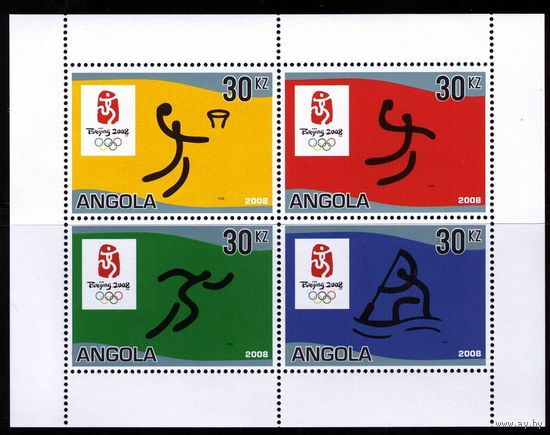 2007 Ангола 1787-1790KL Олимпийские игры 2008 в Пекине 10,00 евро