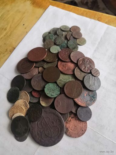 Набор монет - 50 шт (РИ,ВКЛ,Германия), солиды (более 35шт)