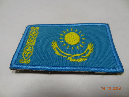 Нашивка на форму флаг Казахстана (на липучке)