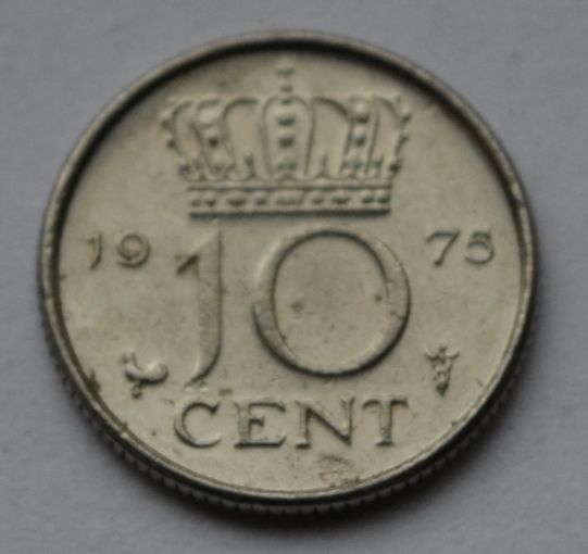 Нидерланды, 10 центов 1975 г.