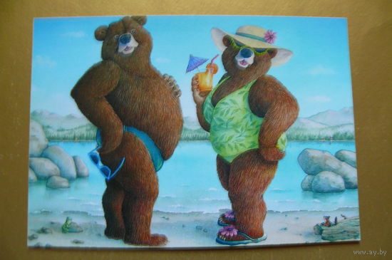 Современная открытка, Jeffrey Severn, чистая; медведи, 58.