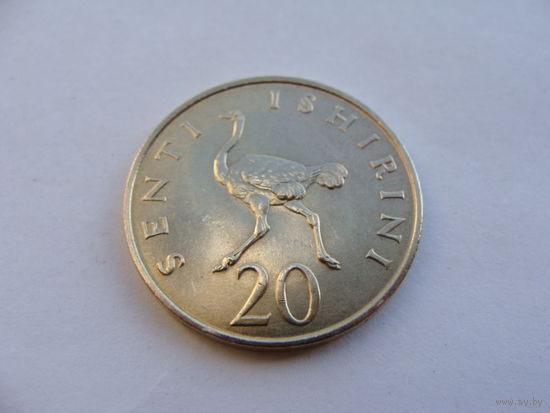 Танзания. 20 сенти(центов) 1979 год КМ#2 "Страус"