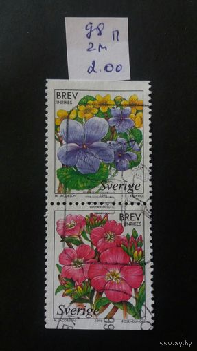 Швеция 19982м цветы