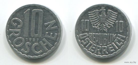 Австрия. 10 грошей (1987, XF)