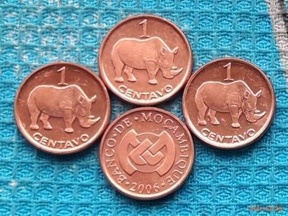 Мозамбик 1 цент, UNC. Носорог. Новогодняя ликвидация!