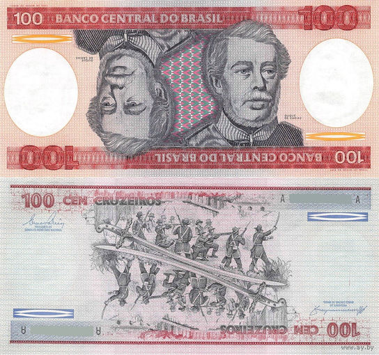 Бразилия 100 Крузейро, 1984, UNC 795-797
