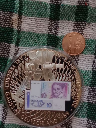 Либерия 1 доллар 2002 деньги Германии 10 марок