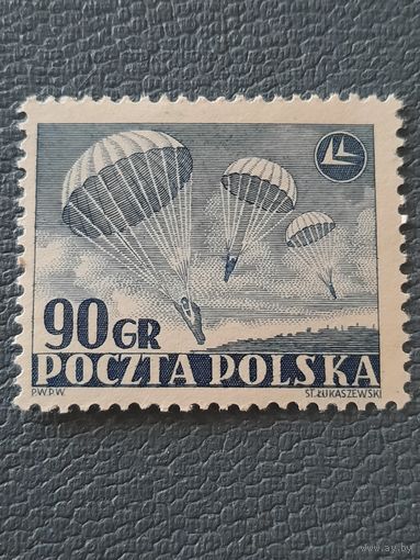 Польша 1952. Парашютный спорт. Сдвиг печати