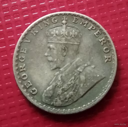 Британская Индия 1 рупия 1916 г, серебро. #PGS17