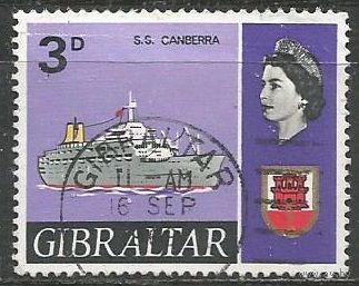 Гибралтар. Крейсер "Canberra". 1967г. Mi#192.