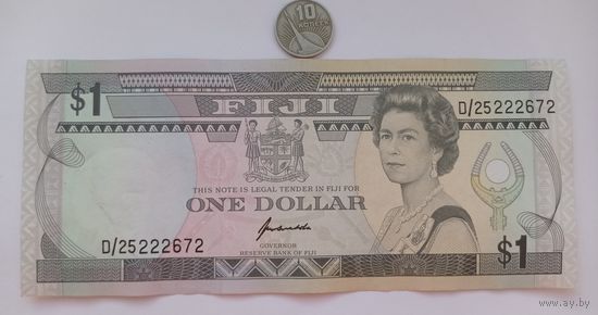 Werty71 Фиджи 1 доллар 1987 банкнота
