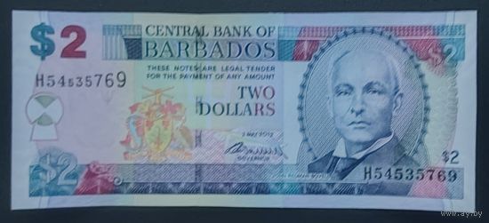 2 доллара 2012 года - Барбадос - UNC